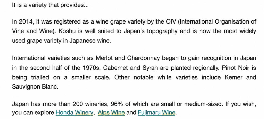 Japanese Alps Wine reference from our early winemaking story